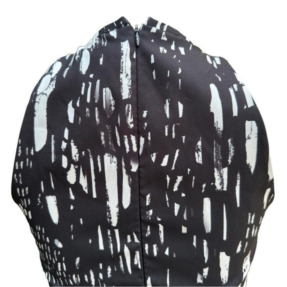 Timo Weiland Black White Halter Mini Dress Size 4 Fit Flare Cocktail Party - Picture 6 of 9